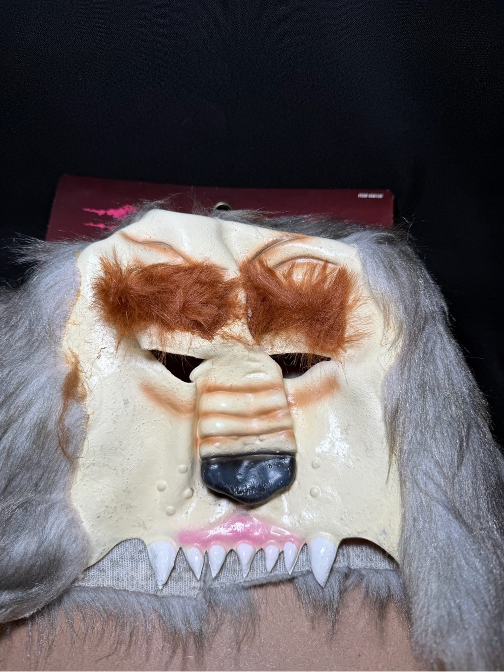 Vintage Halloween Grey Werewolf Mask 1995